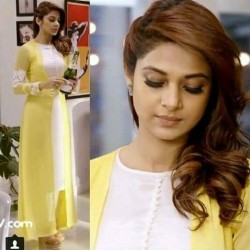 Jennifer Winget Yellow Color Stylish Indowestern Suit